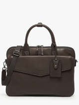 Leather Flandres Briefcase 1 Compartment Etrier Brown flandres EFLA8241