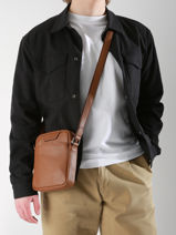 Leather Flandres Crossbody Bag Etrier Brown flandres EFLA729S-vue-porte