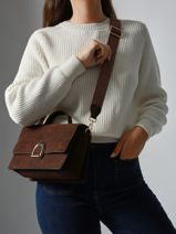 Crossbody Bag M Altesse Suede Etrier Brown altesse suede EASU048M-vue-porte